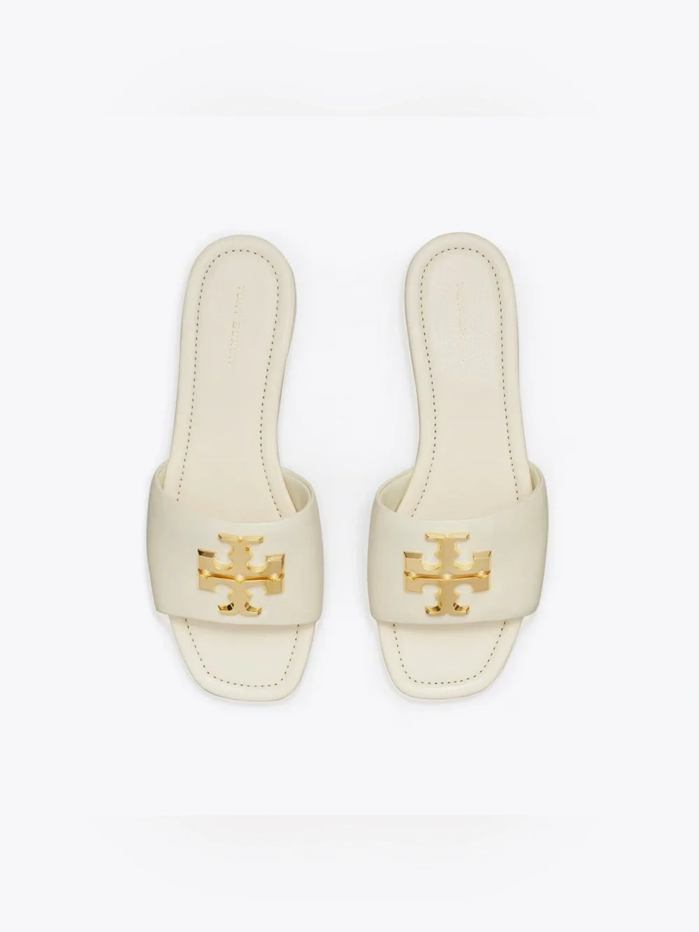 Tory Burch ELEANOR SLIDE Light Cream/Gold Size 5